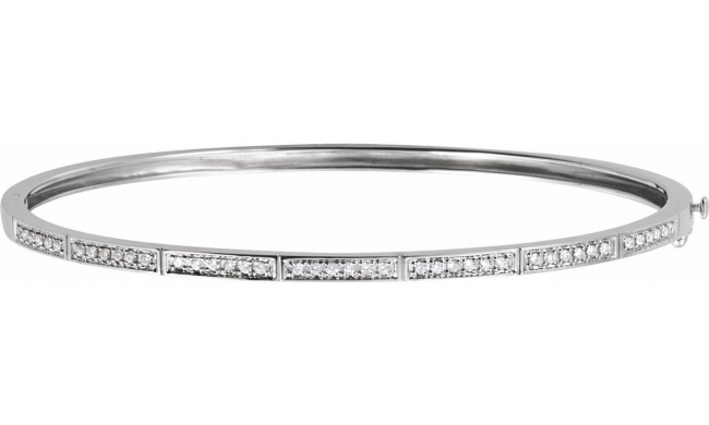 14K White 1/3 CTW Diamond Bangle Bracelet