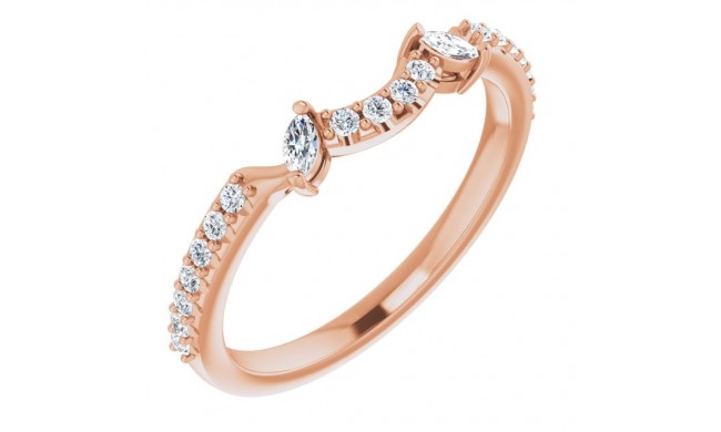 14K Rose 1/5 CTW Diamond Matching Band