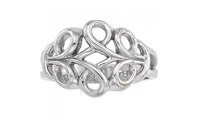 14K White Freeform Ring