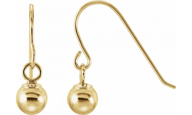 14K Yellow 4 mm Ball Earrings