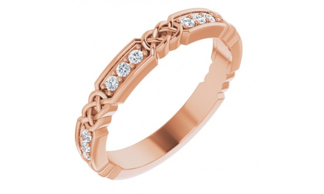 14K Rose 1/6 CTW Diamond Celtic-Inspired Anniversary Band