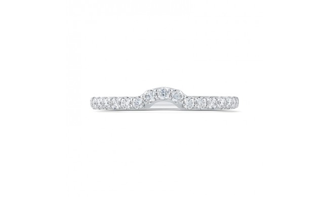 Shah Luxury 14K White Gold Round Diamond Wedding Band