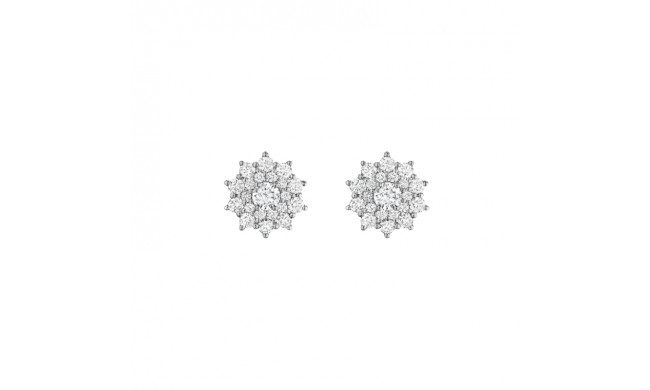 Henri Daussi White Platinum Diamond Stud Earrings