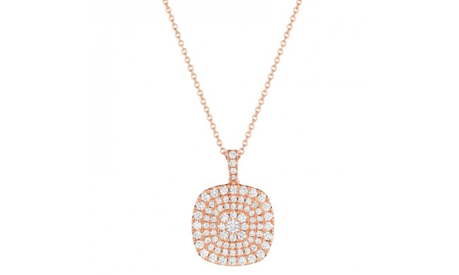 Henri Daussi 14k Rose Gold Diamond Pendant