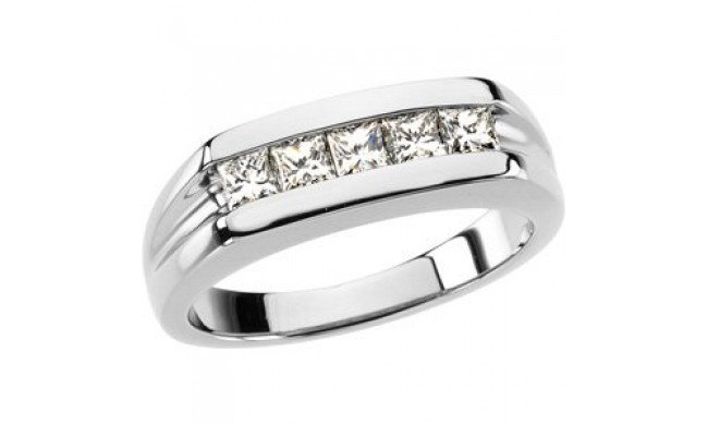 Platinum 3/4 CTW Diamond Men's Five-Stone Ring