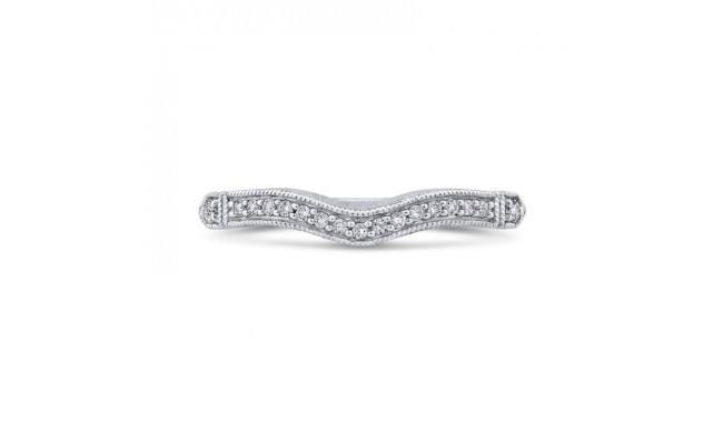 Shah Luxury 14K White Gold Round Diamond Wedding Band
