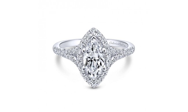 Gabriel & Co. 14k White Gold Entwined Halo Engagement Ring