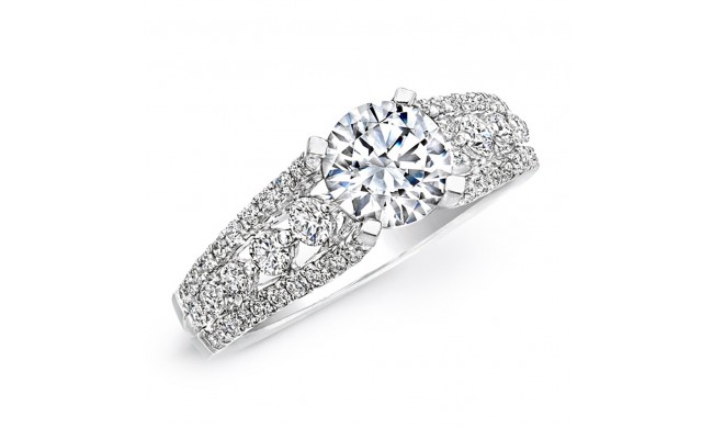 18k White Gold Diamond Prong Engagement Semi Mount Ring