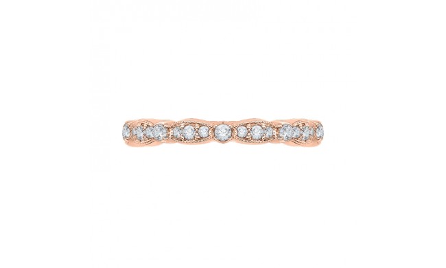 Shah Luxury 14K Rose Gold Round Diamond Eternity Wedding Band