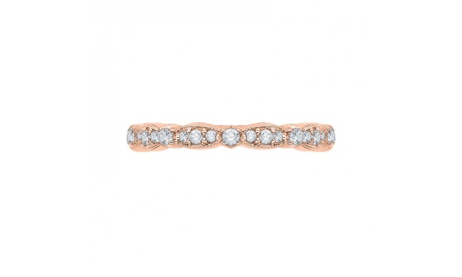 Shah Luxury 14K Rose Gold Round Diamond Eternity Wedding Band