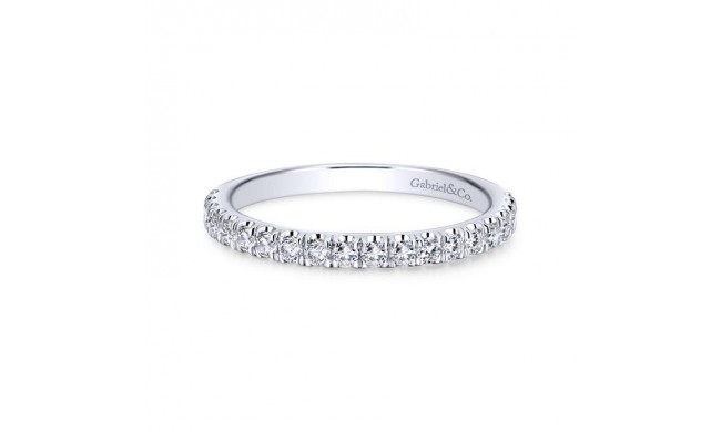 Gabriel & Co. 14k White Gold Contemporary Diamond Wedding Band