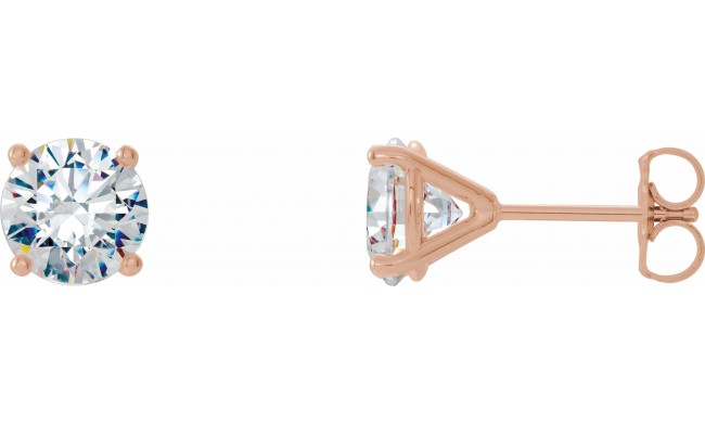 14K Rose 3/4 CTW Diamond 4-Prong Cocktail-Style Earrings