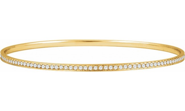 14K Yellow 1 1/2 CTW Diamond Bangle Bracelet 7