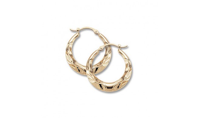 Carla 14K Yellow Gold Wavy Shell Hoop Earrings