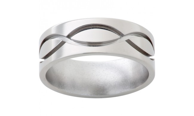 Titanium Flat Band with Milled Infinity Engraving