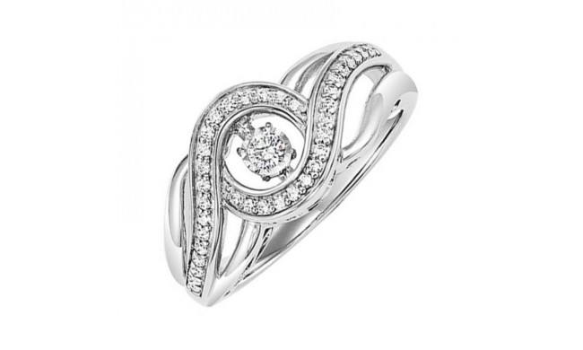 Gems One 10KT White Gold & Diamond Rhythm Of Love Fashion Ring  - 1/4 ctw