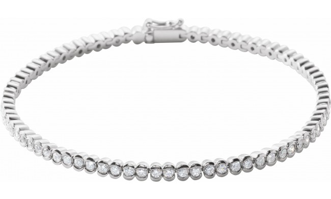 14K White 2 CTW Diamond Line 7 Bracelet