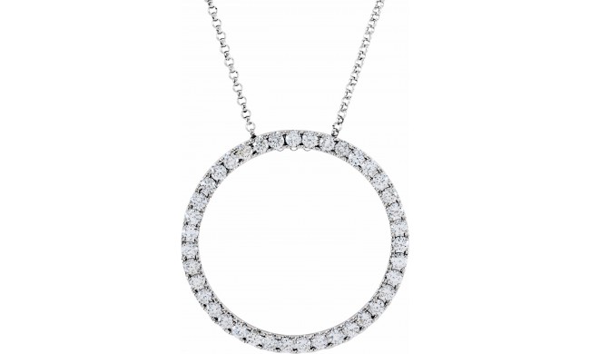 14K White 1 CTW Diamond Circle 18 Necklace