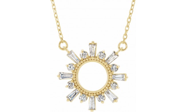 14K Yellow 3/8 CTW Diamond Circle 18 Necklace