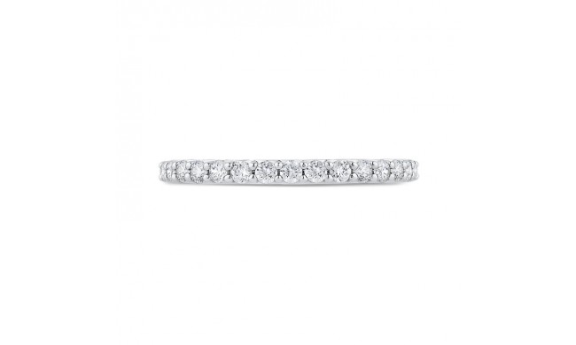 Shah Luxury 14K White Gold Round Diamond Half-Eternity Wedding Band