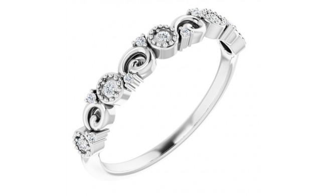 14K White .08 CTW Diamond Anniversary Band