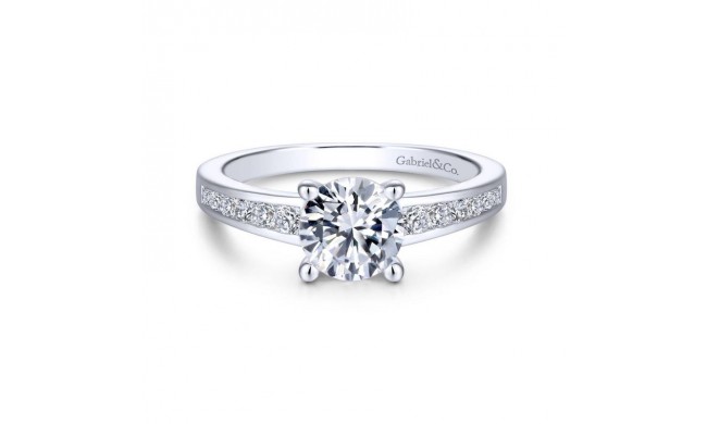 Gabriel & Co. 14k White Gold Contemporary Straight Engagement Ring