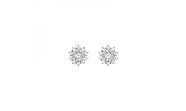 Henri Daussi White Platinum Diamond Stud Earrings