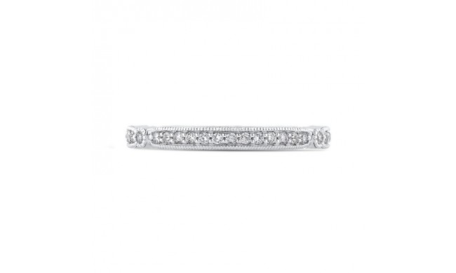 Shah Luxury 14K White Gold Round Diamond Wedding Band