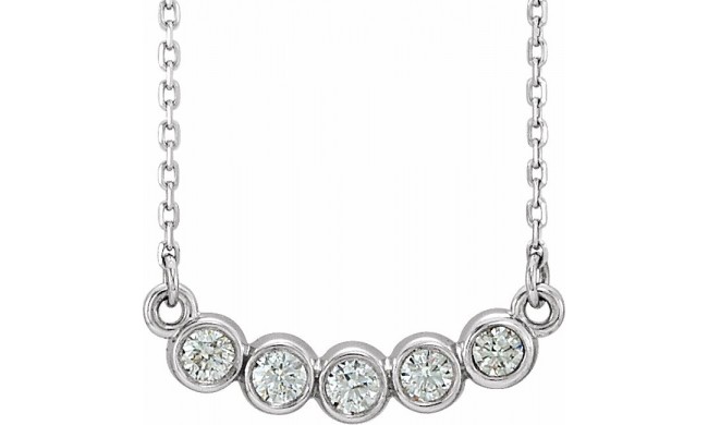14K White  1/3 CTW Diamond Bezel-Set 16-18 Necklace