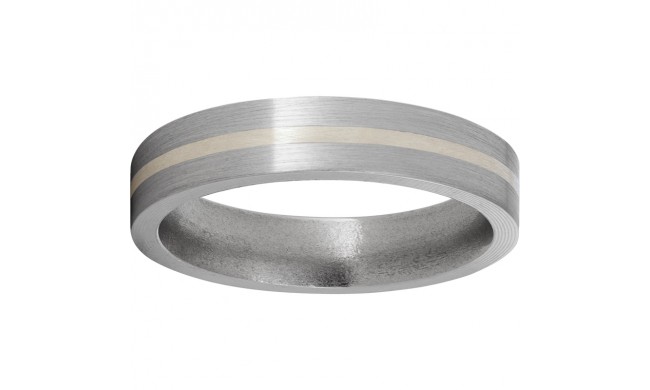 Titanium Flat Band with a 1mm Sterling Silver Inlay and Satin Finish