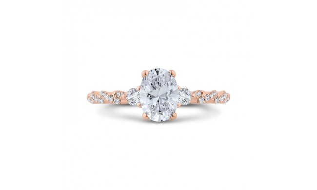 Shah Luxury 14K Rose Gold Diamond Engagement Ring (Semi-Mount)