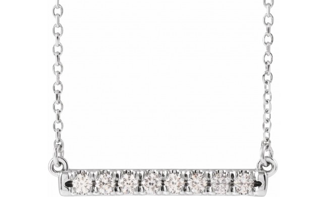 14K White 1/4 CTW Diamond French-Set Bar 18 Necklace