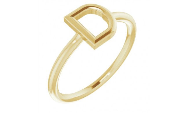 14K Yellow Initial D Ring