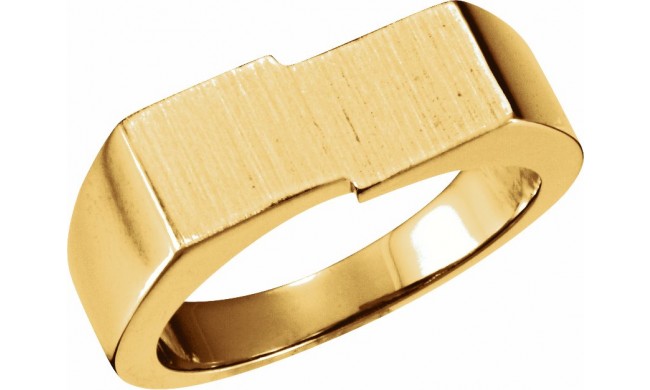 14K Yellow 16x9 mm Rectangle Signet Ring