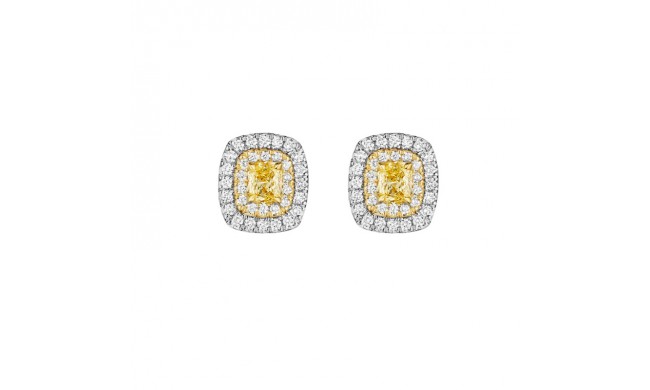 Henri Daussi 14k Yellow Gold Diamond Stud Earrings