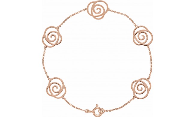 14K Rose Floral-Inspired Bracelet