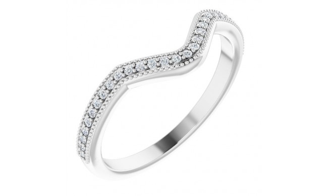 14K White Round .07 CTW Diamond Band