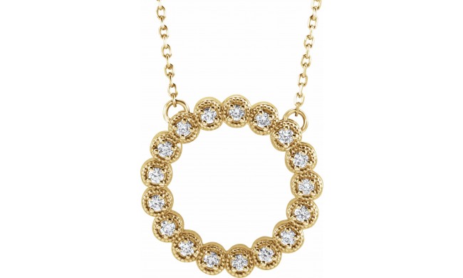 14K Yellow 1/4 CTW Diamond Circle 16-18  Necklace