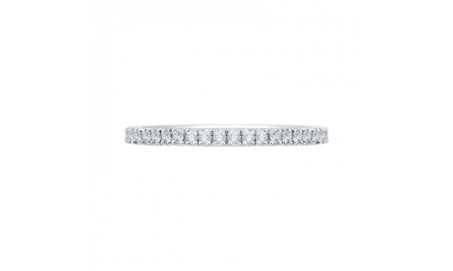 Shah Luxury 14K Two-Tone Gold Round Diamond Half-Eternity Wedding Band