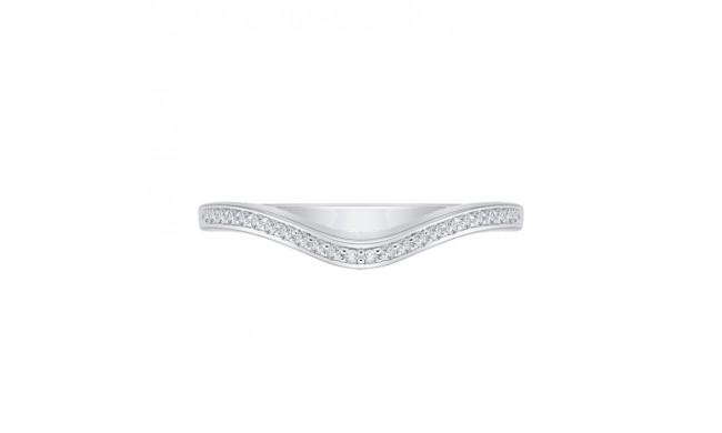 Shah Luxury 14K White Gold Round Diamond Wedding Band