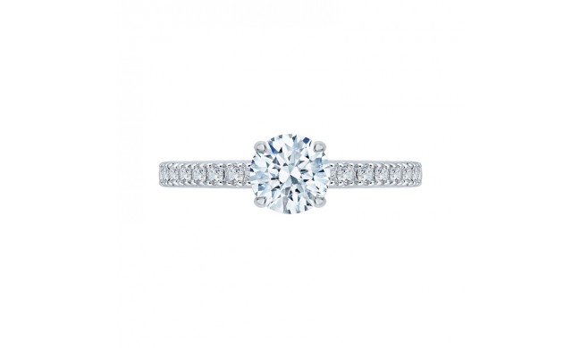 Shah Luxury 14K Two-Tone Gold Round Diamond Engagement Ring (Semi-Mount)