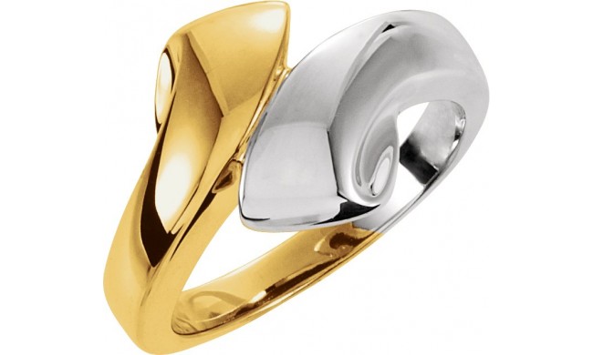 14K Yellow/White Bypass Ring