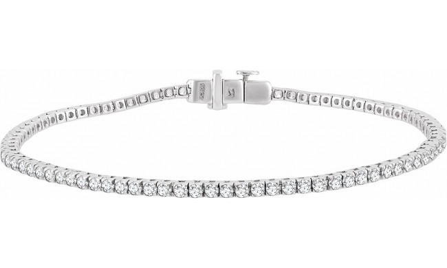 14K White 1 3/4 CTW Diamond Line 7 Bracelet