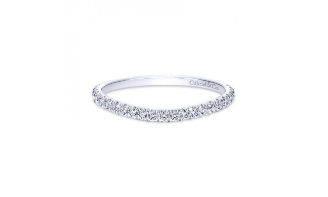 Gabriel & Co. 14k White Gold Contemporary Curved Wedding Band