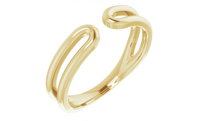 14K Yellow Negative Space Ring