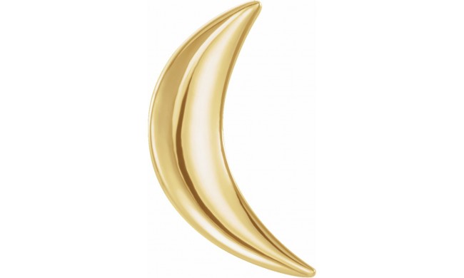 14K Yellow Crescent Moon Single Earring