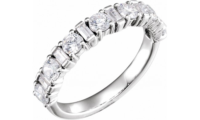 14K White 1 1/8 CTW Diamond Anniversary Band