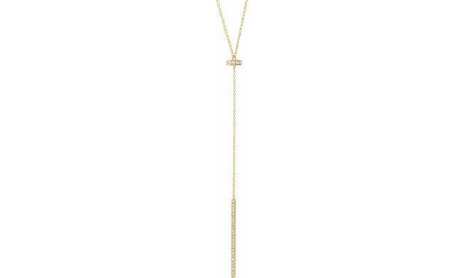 14K Yellow 1/4 CTW Diamond Bar Y 15-17 Necklace