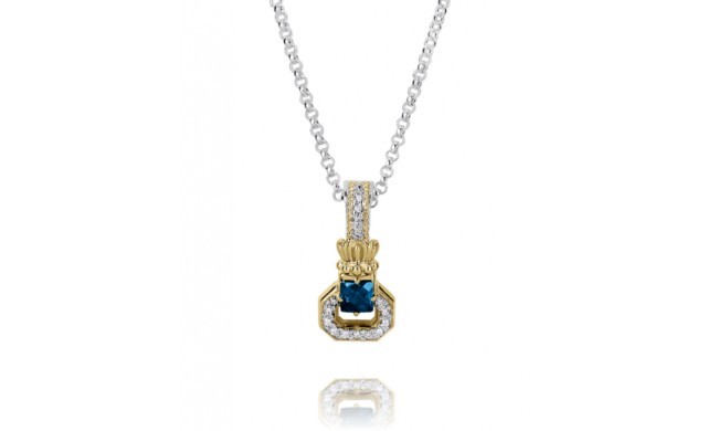 Vahan 14k Gold & Sterling Silver London Blue Topaz Pendant