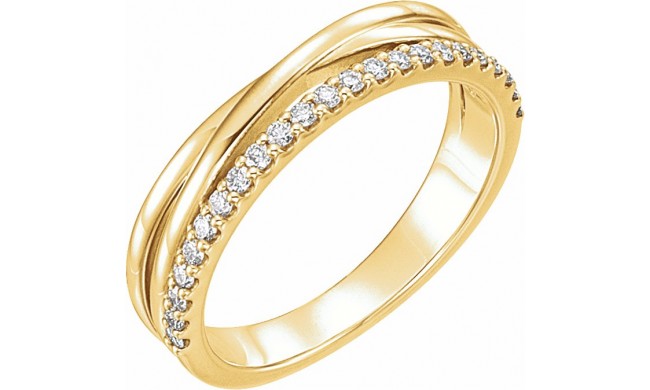 14K Yellow 1/4 CTW Diamond Criss-Cross Ring